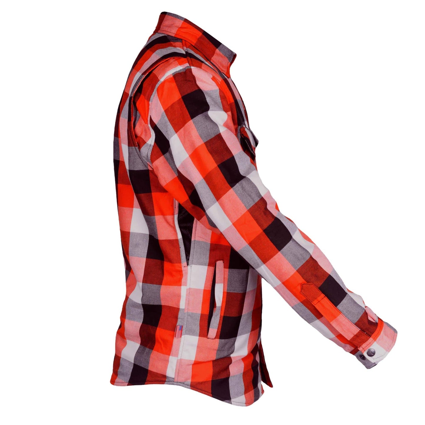Protective Flannel Shirt "American Dream"  - Red, Black, White Checkered with Level 1 Pads