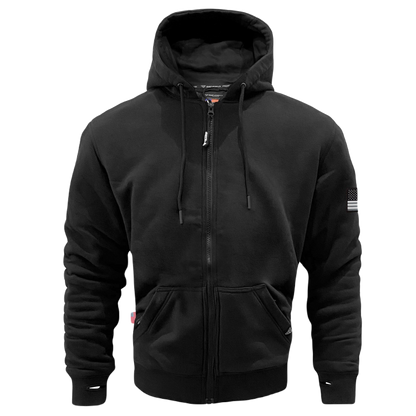 Protective Fleece Unisex Hoodie - Black Matte with Level 1 Pads